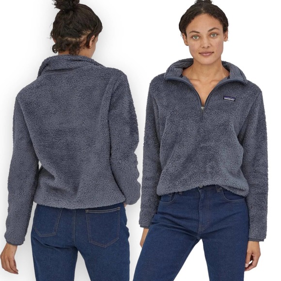Patagonia Navy Los Gatos Fleece Long Sleeve 1/4 Zip Pullover Teddy Sweater Small - Picture 8 of 8